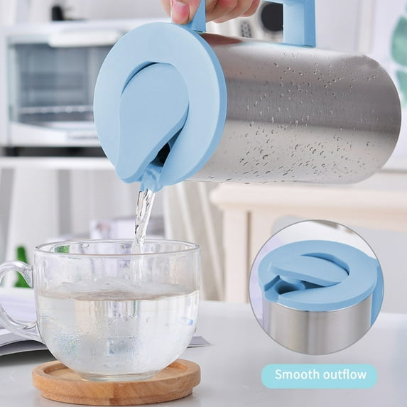 Specollect Clearance 1 Packs Stainless Steel Cold Water Kettle, Pour Over Tea Kettle for Coffee and Tea, 1.6L,Household,Restaurant ,Straight Tube Kettle With Lid