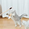 thumbnail image 1 of Specollect Clearance 1 Pcs Cat Wands, Wooden Handle Teaser Toy Cute Cat Ribbon with Fish Interactive Cat Toys, 1 of 5