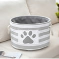 thumbnail image 1 of Specollect Clearance 1Pcs Bone Dry Pet Storage Collection Striped Paw Patch Bin,Small Round,Storage Basket, 1 of 5