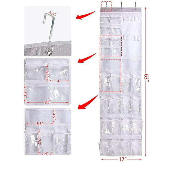 Specollect Clearance 1Pcs Over The Door Shoe Organizer, Hanging Shoe Organizer with 16 Mesh Large Pockets Door Shoe Rack Organizer for Men Women Kids Hanging Shoe Storage Bag