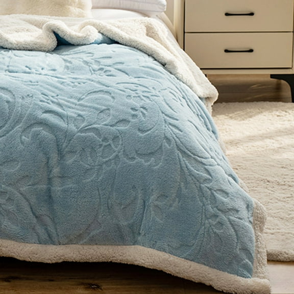 Specollect Clearance 1Pcs Double-Layer Thickened Jacquards Anti-Static Velvet Blanket, Lamb Blend, Velvet Taffeta Nap Cover Blanket Gift Blanket