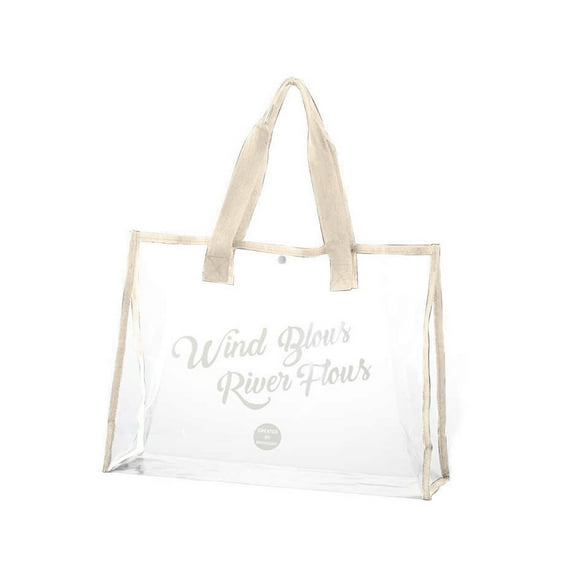 Specollect Clearance 1Pcs Portable Clear Tote Bag Stadium Approved Bulk Plastic Tote Gift Bag with Handle for Gym Sports Beach