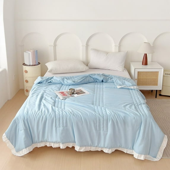 Specollect Clearance 1Pcs Small Fresh Lace Waltz Quilt , Cooling Summer Quilt for Hot Sleeper, Soft Lightweight Bedding Bedspread Coverlets for All Seasons 200x150cm