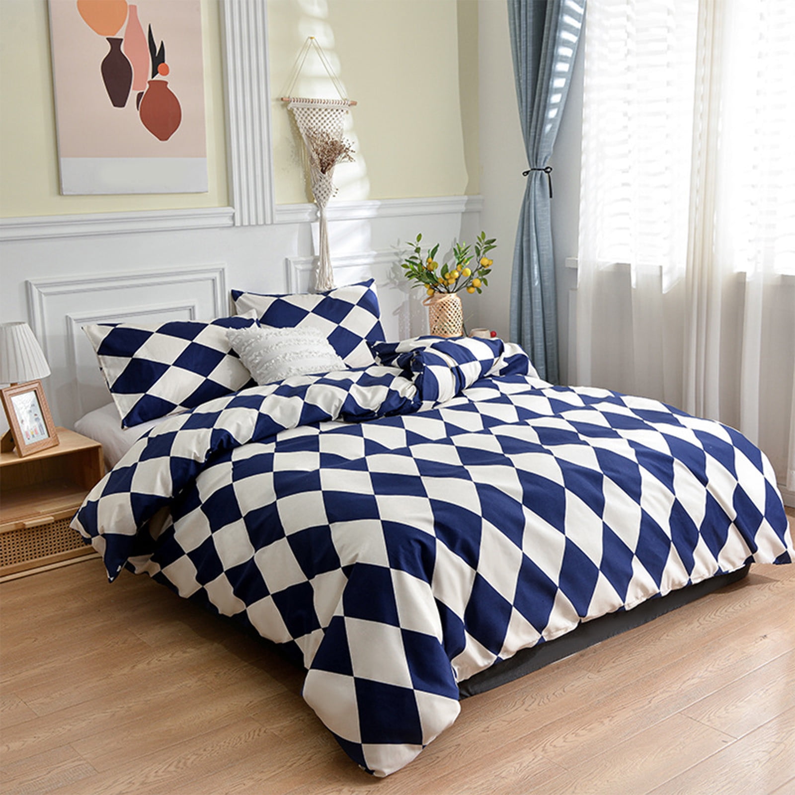 Specollect Clearance 1Pcs Twin Size Duvet Cover, Ultra Soft 2-Piece Seersucker Duvet Cover Set with Zipper Closure, Soft Brushed Microfiber Bedding