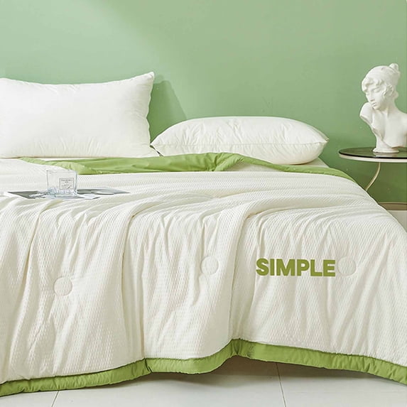 Specollect Clearance 2 Cool Summer Quilt Lightweight Quilt Set - Reversible All-Season Bedding, Ultra Breathable & Wrinkle-Free, Soft Microfiber with Pillow Shams, Summer 45x30x6cm