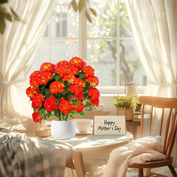 Specollect Clearance 2 Mother's Day Carnation Simulation Flowers, Artificial Flowers Flower Bouquet, Faux Flower Arrangements,Farmhouse Table Decor,Table Decorations for Living Room Decor, Gift
