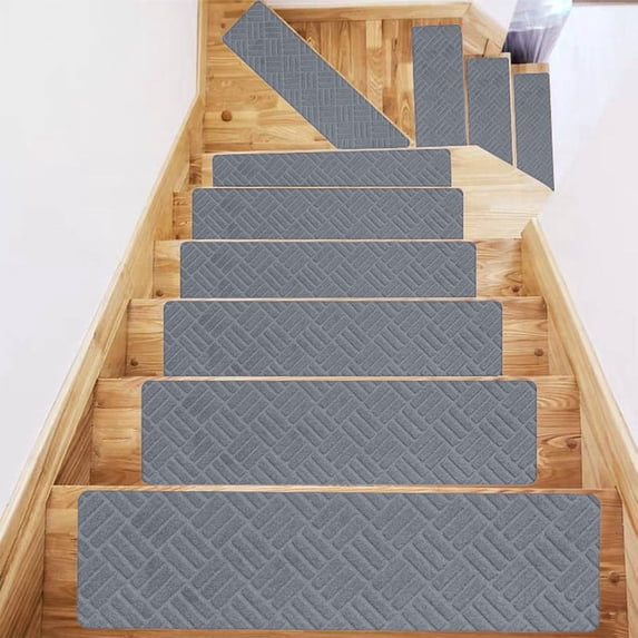 Specollect Clearance 20Pcs Non-Slip Corner Indoor Stair Runners for Wooden Steps,Landing Slip Resistant Stair Rugs Mat for Kids Elders and Dogs