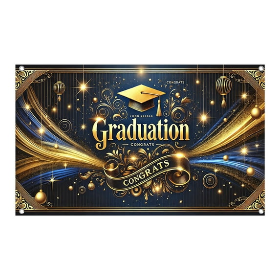 Specollect Clearance 2Pcs College Graduation Decorations 2025 - Congrats Grad Background Cloth, Class of 2025 Backdrop - Complete Party Supplies for High School & College Celebrations