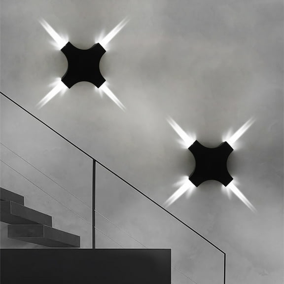 Specollect 2Pcs LED Wall Sconce Fixtures, Modern Outdoor Wall Sconces, Moistureproof Outdoor Porch Wall Lamp, Warm White Light Wall Lantern, for Entryways Yards Front Porch Exterior Light