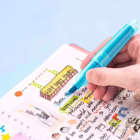 Specollect Clearance 2Pcs Mini Highlighters Pen Quick Dry Highlighter Markers Chisel Tip Pens
