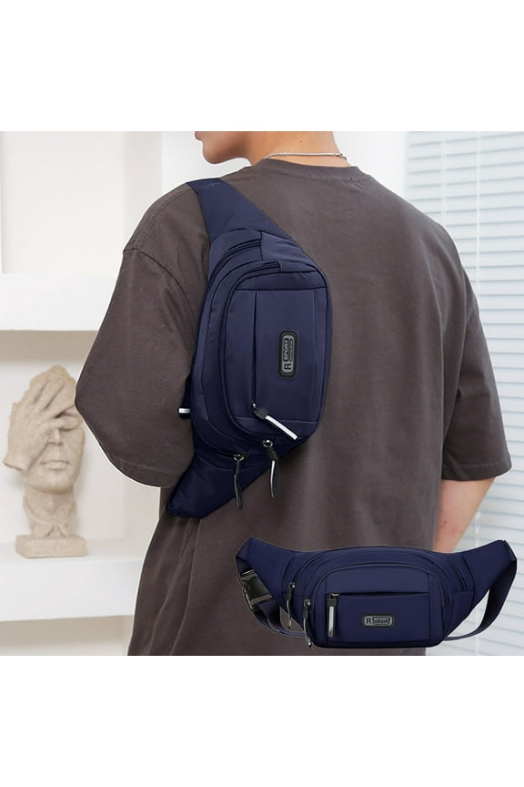 Clearance 2Pcs Multifunctional Crossbody Bag-Tactical Men's Fanny Pack w/Adjustable Waist Belt,Zippered Pockets,Waterproof Compact Lightweight Belt Bag