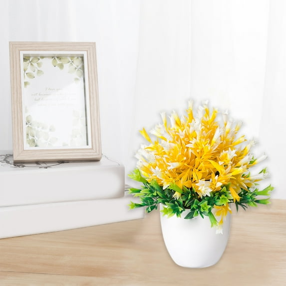 Specollect Clearance 2Pcs Simulation Potted Fake Flowers Arrangements in Vase with Faux Water for Home Bathroom Office Table Centerpiece Shelf Decorations