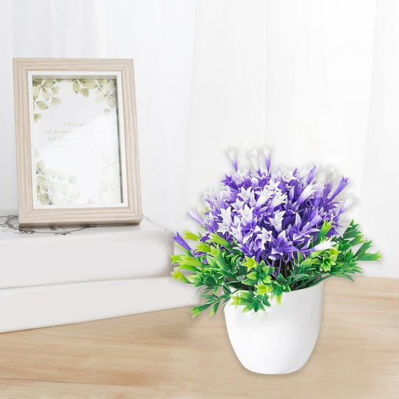 Specollect Clearance 2Pcs Simulation Potted Fake Flowers Arrangements in Vase with Faux Water for Home Bathroom Office Table Centerpiece Shelf Decorations