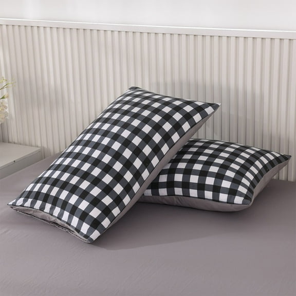 Specollect 2Pcs Super Soft Pillowcase with Striped - 100% Washed Microfiber Lightweight Pillow Cases Standard, Easy Care and Fade Resistant Stain Resistant 29.13x18.89In 74x48x0.3cm