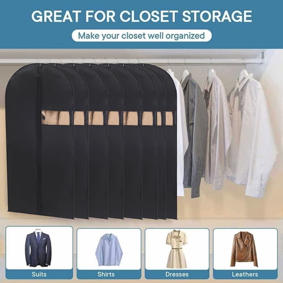Specollect Clearance 3 Foldable Gusseted Travel Garment Bag Travel Suit Bag with Accessories Zipper Pocket Breathable Suit Garment Cover for Shirts Dresses Coats Jackets Skirts 60x100cm