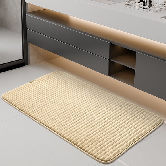 Specollect Clearance 3 Super Absorbent Bath Mat, Bathroom Rugs Non Slip Washable Thin Absorbent Quick Dry Bath Mat Fits Under Door Bathroom Floor Mat Perfect for Bath, Shower, or Sink 16x24in