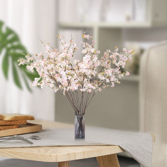 Specollect Clearance 3Pcs Artificial Multi-Fork Cherry Blossom, Silk Cherry Blossom Branches, Fake Blossom Flowers Arrangement for DIY Home Wedding Tree Party Decor Sakuras