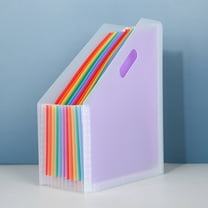 Specollect Clearance 3Pcs Plastic Magazine File Holder Vertical Binder Storage Organizer for Desk Sturdy Upright Desktop Magazine Organizer Folder Rack for Office School Home