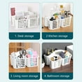 thumbnail image 1 of Specollect Clearance 4 Pcs Portable Plastic Storage Basket with Handle Portable Shower Tote Organizer Basket Bin for Bathroom Kitchen Dorm Room Bedroom, 1 of 5