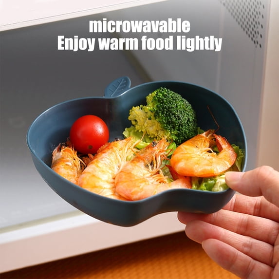 Specollect Clearance 4Pcs Apples Shape Wheat Straw Plates Unbreakable Dinner Plates ,Reusable Plastic Plates Dishwasher & Microwave Safe-Lightweight Plates for kitchen,camping