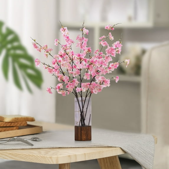 Specollect Clearance 4Pcs Artificial Multi-Fork Cherry Blossom, Silk Cherry Blossom Branches, Fake Blossom Flowers Arrangement for DIY Home Wedding Tree Party Decor Sakuras