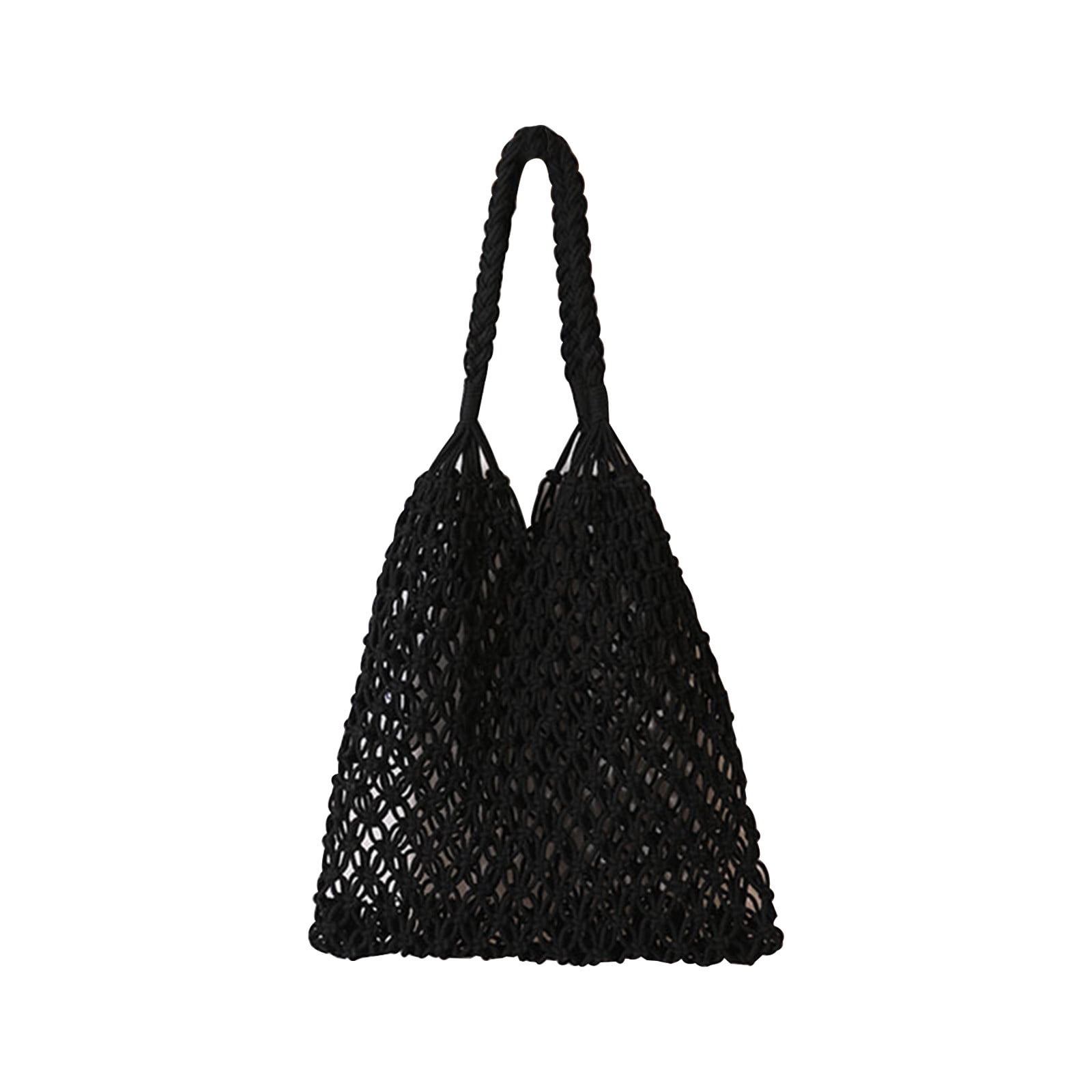 Specollect Clearance 4Pcs Crochet Backpack Flap Drawstring Shoulders Bag Summer Beach Woven Tote Bag, Straw Rattan Raffia Bucket Bag, Handmade Basket Handbag