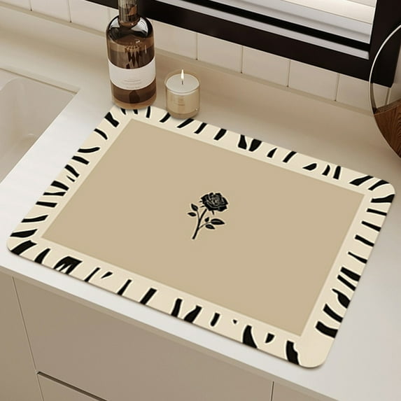 Specollect Clearance 4Pcs Dish Drying Mat for Kitchen Counter, Heat Resistant Drainer Mats with Non-slip Rubber Backed, Hide Stain Kitchen Super Absorbent Draining Mat, Easy to Clean 30x40cm