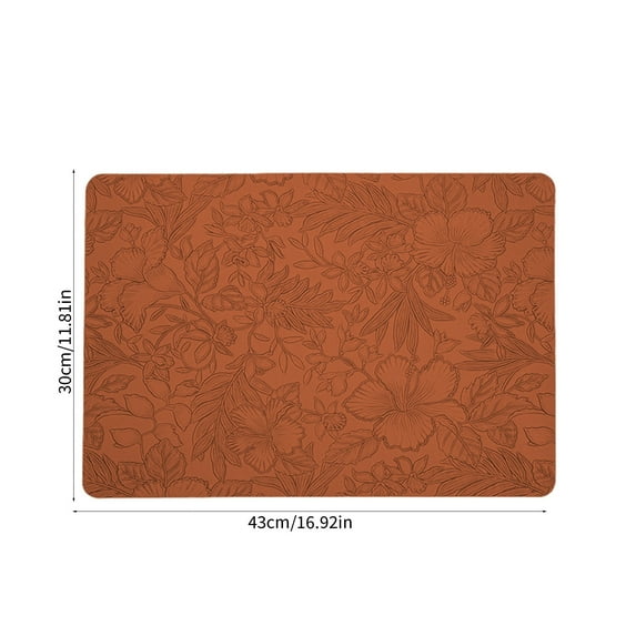 Specollect Clearance 4Pcs Faux Leather Placemats - Waterproof - Wipe Clean - Heat Resistant - Anti Slip Dining Table Place Mats, Beautiful Flower Pattern Decoration, Suitable for Indoor & Outdoor Use