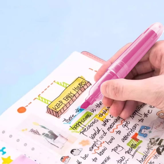 Specollect Clearance 4Pcs Mini Highlighters Pen Quick Dry Highlighter Markers Chisel Tip Pens