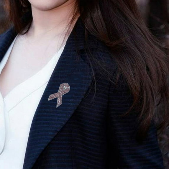 Specollect Clearance 4Pcs Ribbon pins breast cancer awareness enamel lapel pin for Women Breast Cancer Awareness Brooch pins Charity Public Social Event