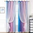 thumbnail image 1 of Specollect Clearance 4Pcs Sheer Grommet Curtains With Insulated Blackout Lining, Window Curtain Panels, Pair, 39x51in - Curtain With Sheer Overlay, Elegant Blackout Curtains for Bedroom 51*39in, 1 of 6