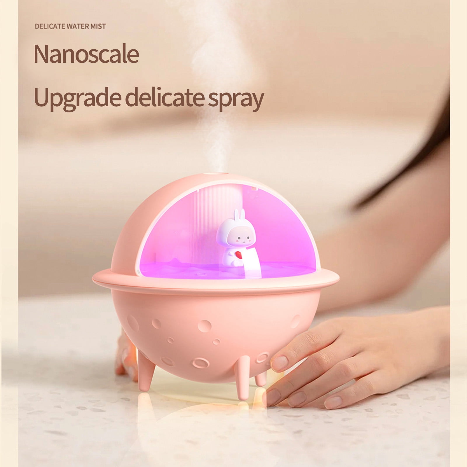 Specollect Clearance 4Pcs USB Humidifier with 7 Colors LED Night Light, Small Humidifier for Kids, Plant, Bedroom, Office, Desk, Babies Room