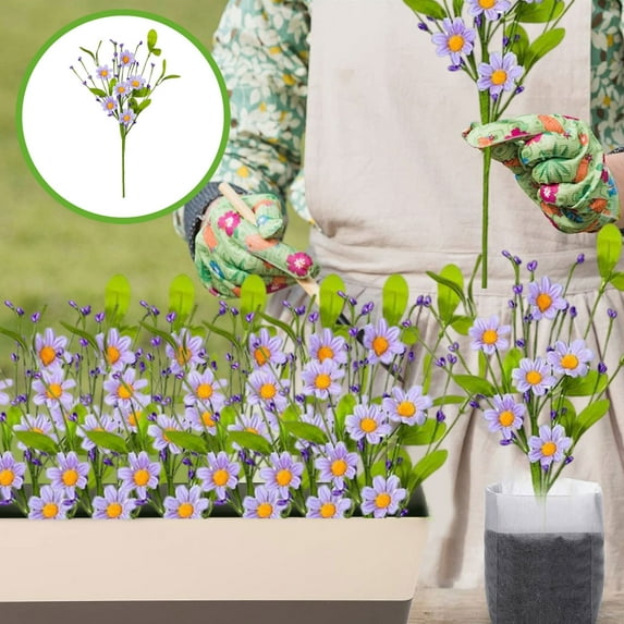Specollect Clearance 5 Pcs Spring Floral Picks Artificial Daisys Flower Stems Colorful Spring Flowers with Berries for Vases Centerpieces Sprimg Summer Flower Arrangements and Decor
