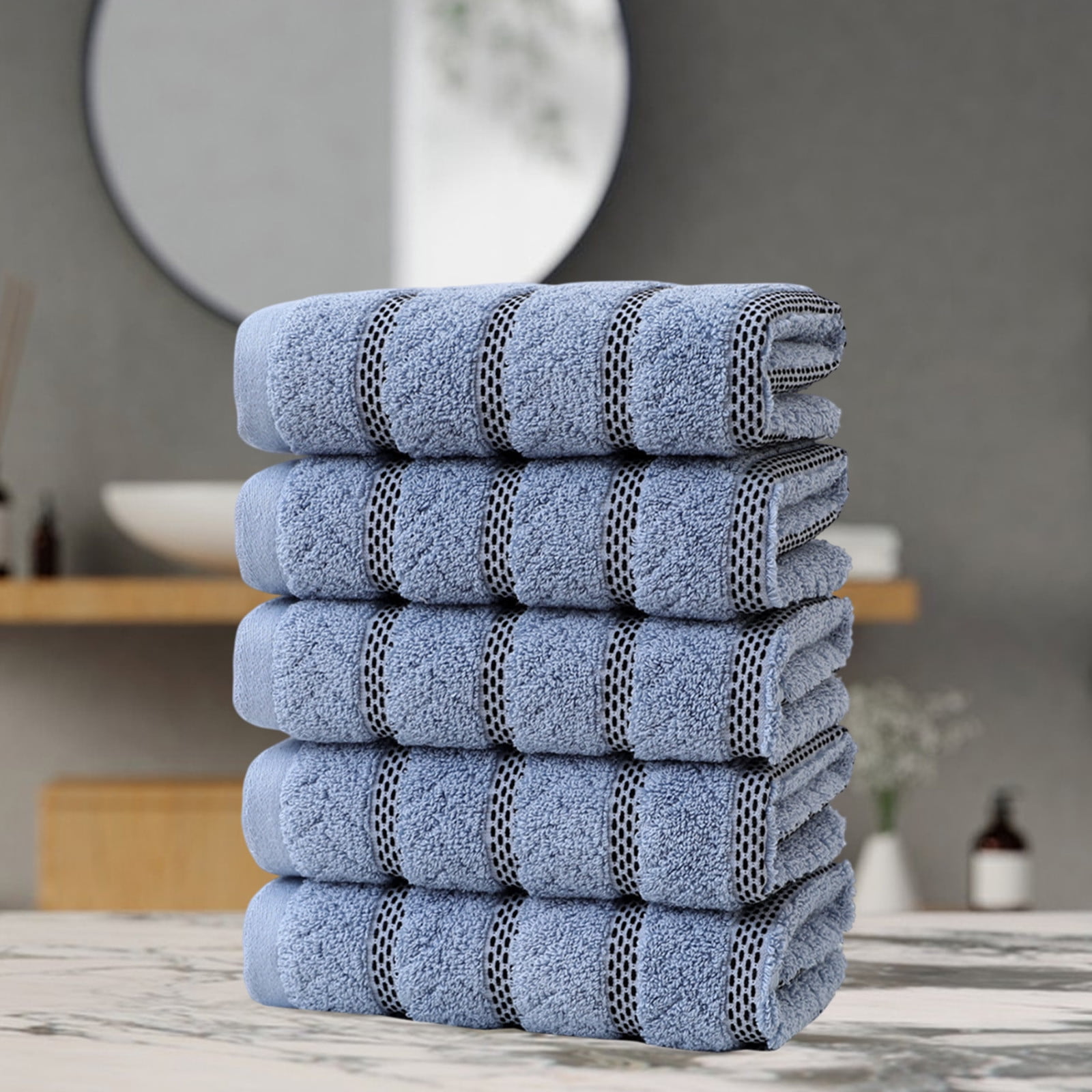 Specollect Clearance 5Pcs Classic Turkish Towels Luxurious 100% Turkish Cotton Washcloths, Highly Absorbent & Quick Dry, Face Towels Wash Cloths for Hotel, Spa & Gym