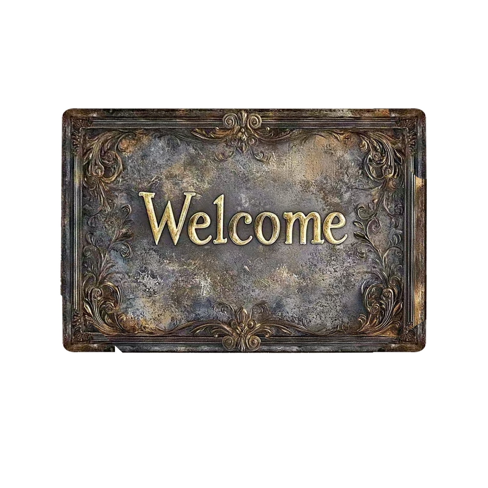 Specollect Clearance 5Pcs Diatomite Welcome Door Mat Front Doormat Outdoors for Home Entrance Mat for Outside Entry Way Doormat Entry Rugs, Heavy Duty Non Slip Rubber Back Low Profile,Welcome