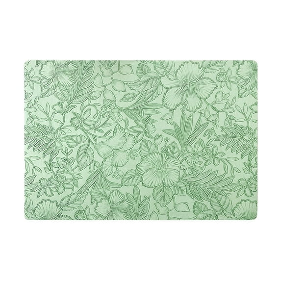 Specollect Clearance 5Pcs Faux Leather Placemats - Waterproof - Wipe Clean - Heat Resistant - Anti Slip Dining Table Place Mats, Beautiful Flower Pattern Decoration, Suitable for Indoor & Outdoor Use