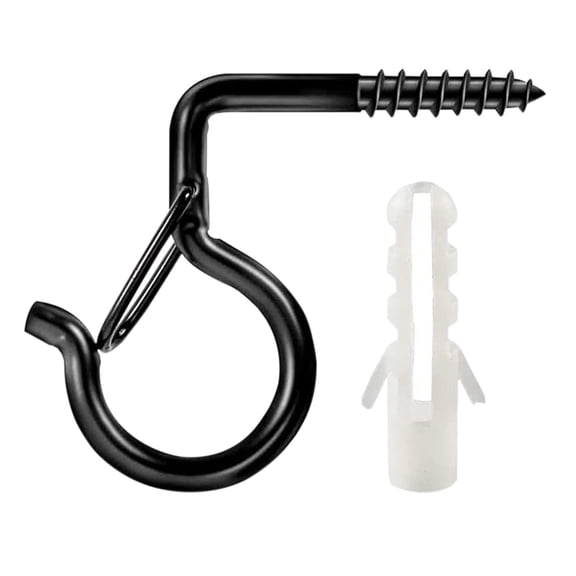 Specollect Clearance 5Pcs Hanger Hooks with Safety Buckle,Windproof Screw Hooks for Hanging Outdoor String Lights,Plants,Christmas Patio Lights