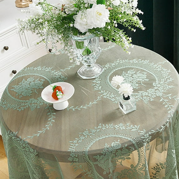 Specollect Clearance 5Pcs Retro Round Lace Tablecloth Embroidered Table Cover Decorative Dining Doily for Wedding & Cafe
