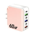 thumbnail image 1 of Specollect Clearance 5Pcs US Standard 65W USB C Charger Block, 6 Ports 3USB, 3Type-C Wall Charger Foldable Compact Type C Charger Fast Charging Compatibled With Multiple Devices, 1 of 6