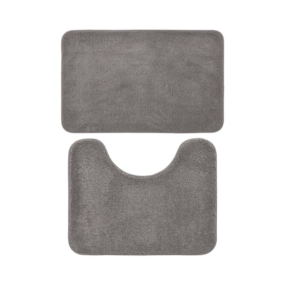 Specollect Clearance 6Pcs Bathroom Rug Set, U-Shaped Toilet Mat and Bath Mats Bathroom Floor Set, Machine Washable Bath Rug Set, Absorbent and Dry Quickly, Soft Non Slip Bathroom Rug Set