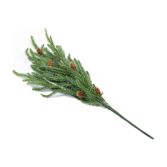 Specollect Clearance 6Pcs Christmas Artificial Pine Branches-10.5" Faux Evergreen Norfolk Pine Cypress Leaves Stems- Fake Foliage Pine Needles Picks for DIY Craft Garland Home Decor