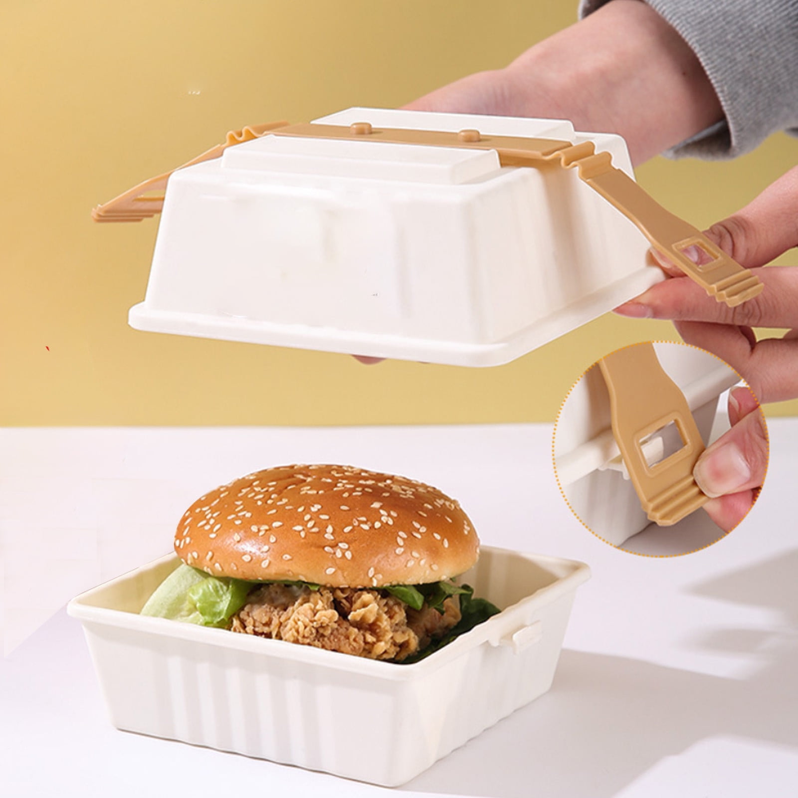 Specollect Clearance 6Pcs Portable Bento Box Stackable Lunch Container for Adults,Lunch Box Leakproof Food Container with Utensils, Meal Prep Containers, BPA Free