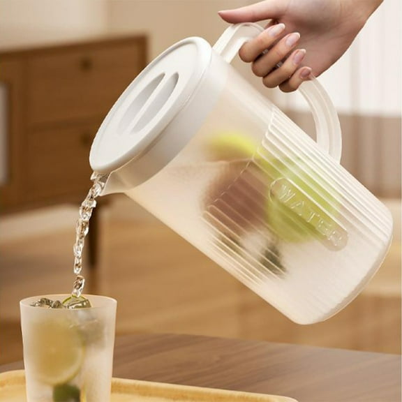 Specollect Cold Kettle Plastic Pitcher with Lid BPA-FREE Eco-Friendly Carafes Mix Drinks Water Jug for Hot/Cold Lemonade Juice Beverage Jar Ice Tea Kettle