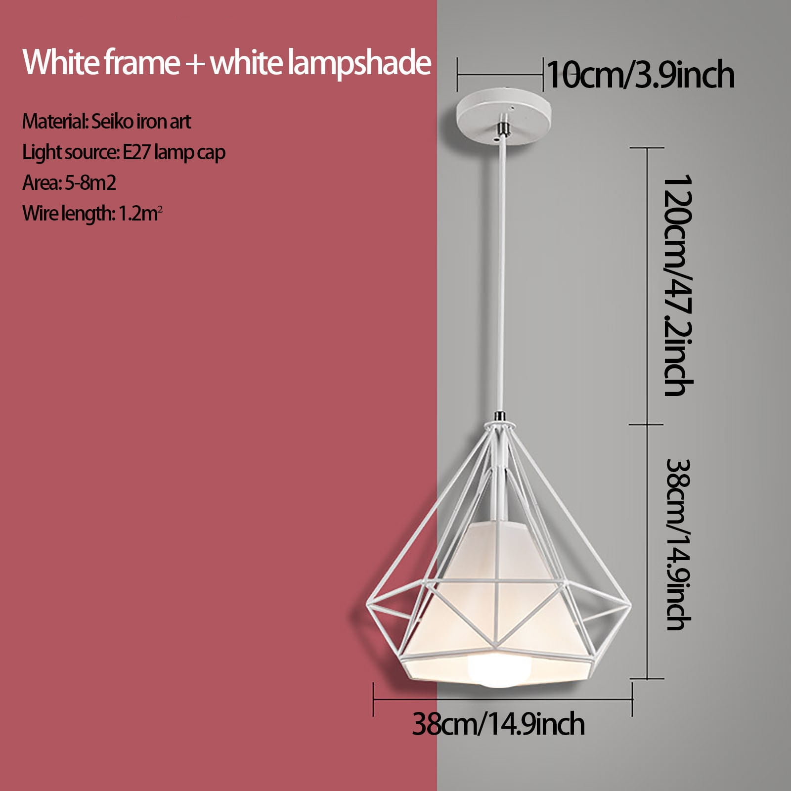 Specollect Diamond Shape Chandelier Light Fixture Iron Lantern Pendant ...