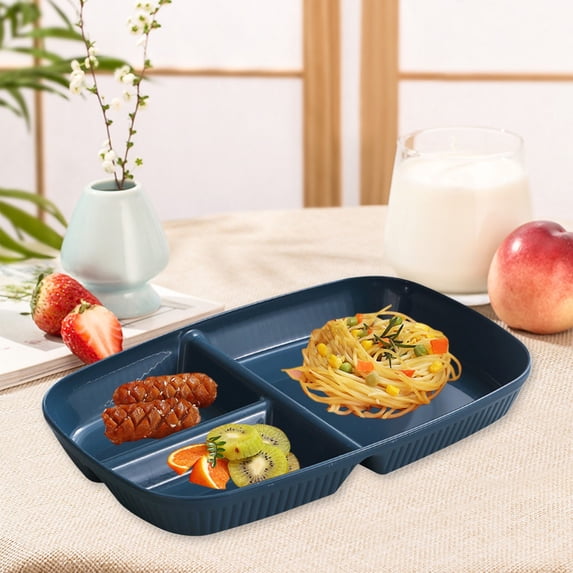 Specollect Divided Plates for Adults, Portion Control Bariatric Plate, Wheat Plates with 3 Compartments, Unbreakable Reusable Portion Control Plates, BPA Free