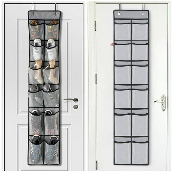 Specollect Over the Door Shoe Organizer, 12 Large Breathable Mesh Pockets, Space Saving Hanging Storage Holder, Closet Rack Hanger Holds, Hangs on Closets for Shoes, Accessories