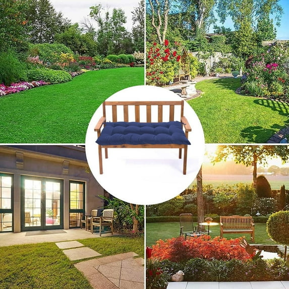 Specollect Indoor Outdoor Bench Cushion, Waterproof Swing Cushion Seat Chair Replacement Pads Pillow for Lounger Garden Furniture Patio Metal Wooden