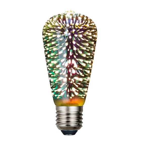 Aooww Infinite 3D Firework Effect LED Light Bulb, E26 Base A19 2W 120V, Decorative Christmas Light Bulb, Decorative Night Light Bulb Fairy Multicolor Light Bulb, Party Bar Festive Light Bulb