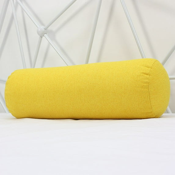 Specollect Linen Long Pillowcase Solid Color Cylindrical Pillow,Bedding Round Neck Pillow,Bolster Pillow for Bed, Legs, Back and Yoga 60x15x15cm