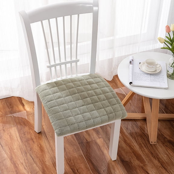 Specollect Non-Slip Soft Plush Chair Pads with Ties Winter Indoor Warmth Square Chair Covering Nonslip Comfort Dining Seat Pads Stool Mat Cover Decoration for Home Patio Kitchen Office Dorm